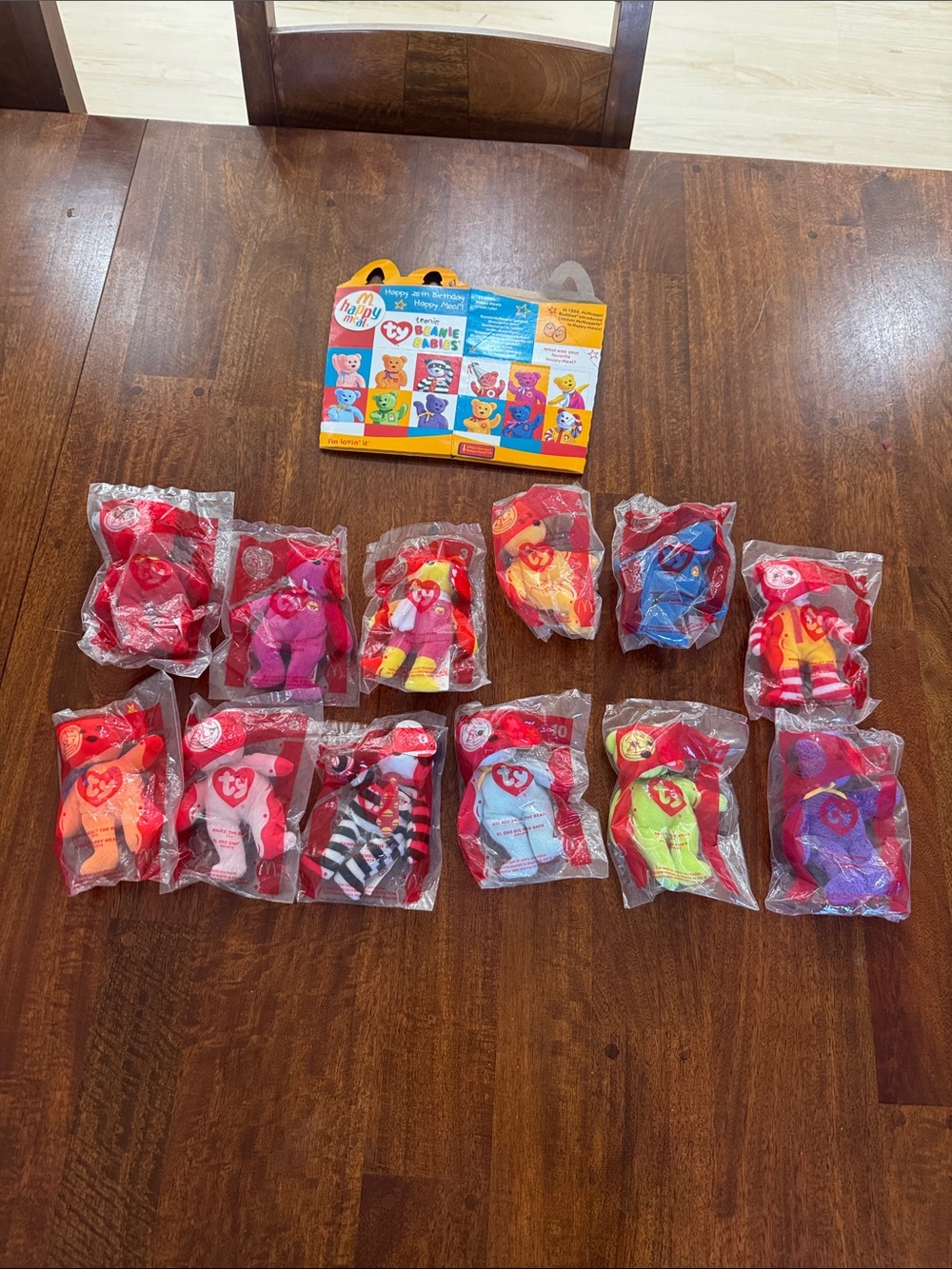 2004 New Full Set McDonalds Teenie Beanie collab with original Happy Meal Box